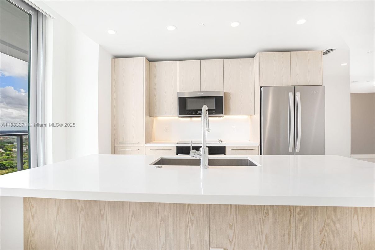 Interior, Kitchen, Recessed Lighting, Stainless Steel Appliances, Water