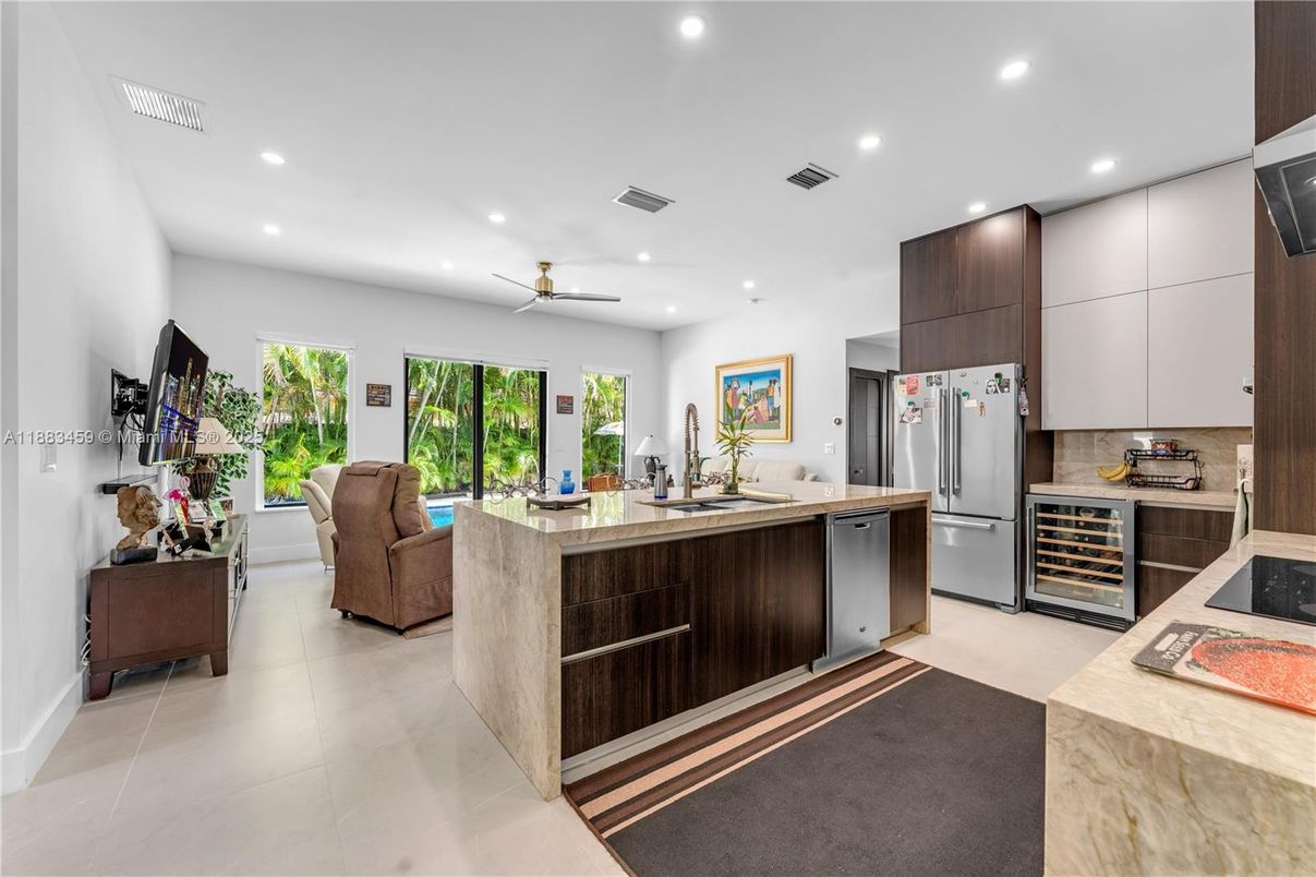 Interior, Kitchen, Living room, Recessed Lighting