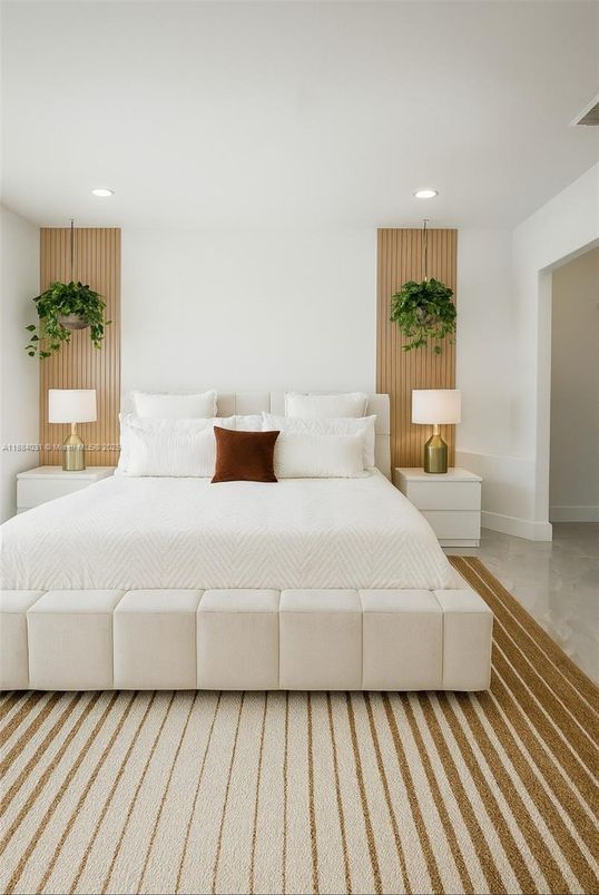 Bedroom, Interior, Recessed Lighting