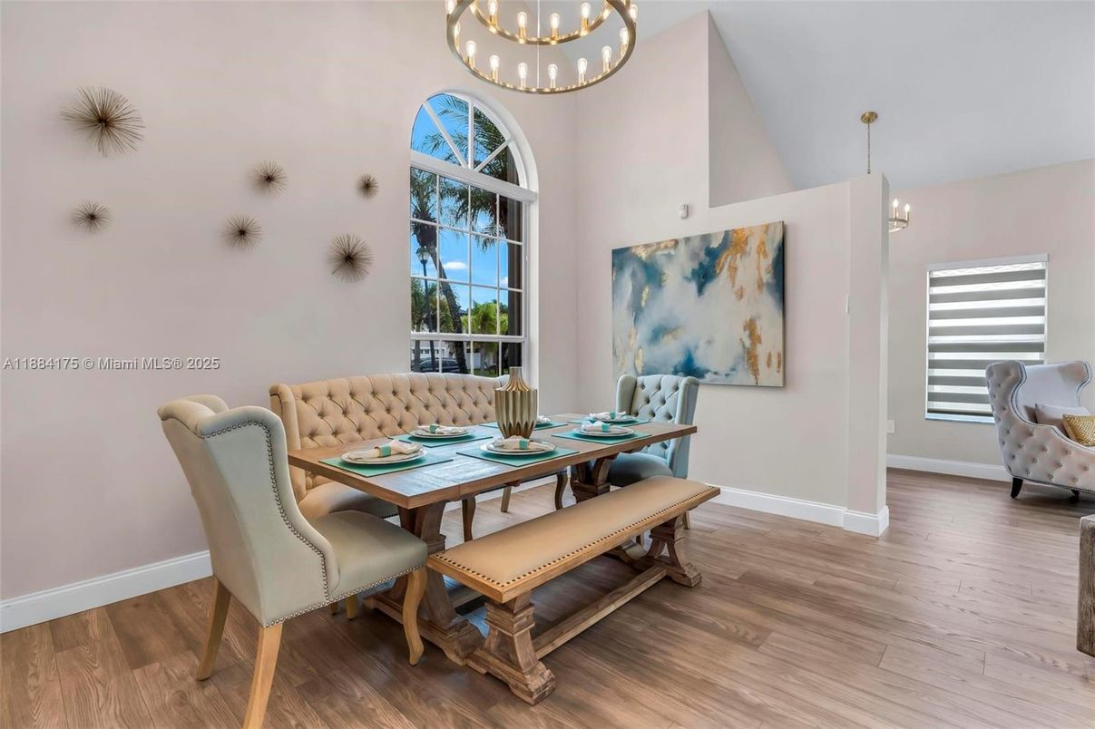 Chandelier, Dining room, Interior, Pendant Lights, Wood Texture Flooring