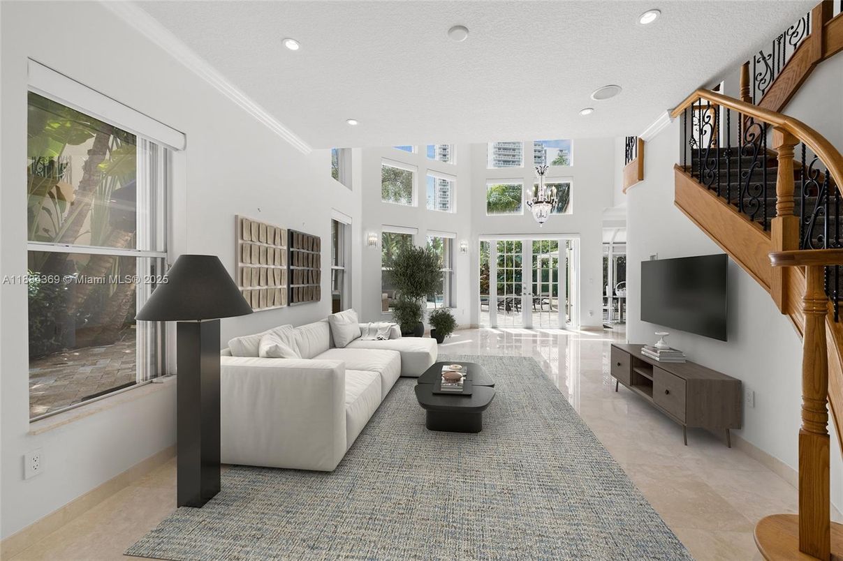 Interior, Living room, Recessed Lighting