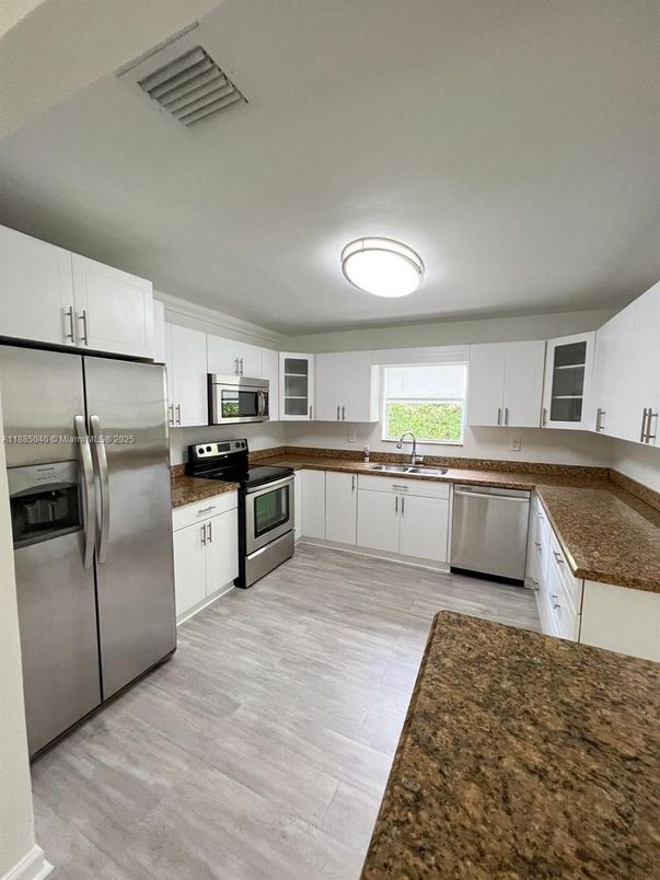 Interior, Kitchen, Stainless Steel Appliances, Wood Texture Flooring