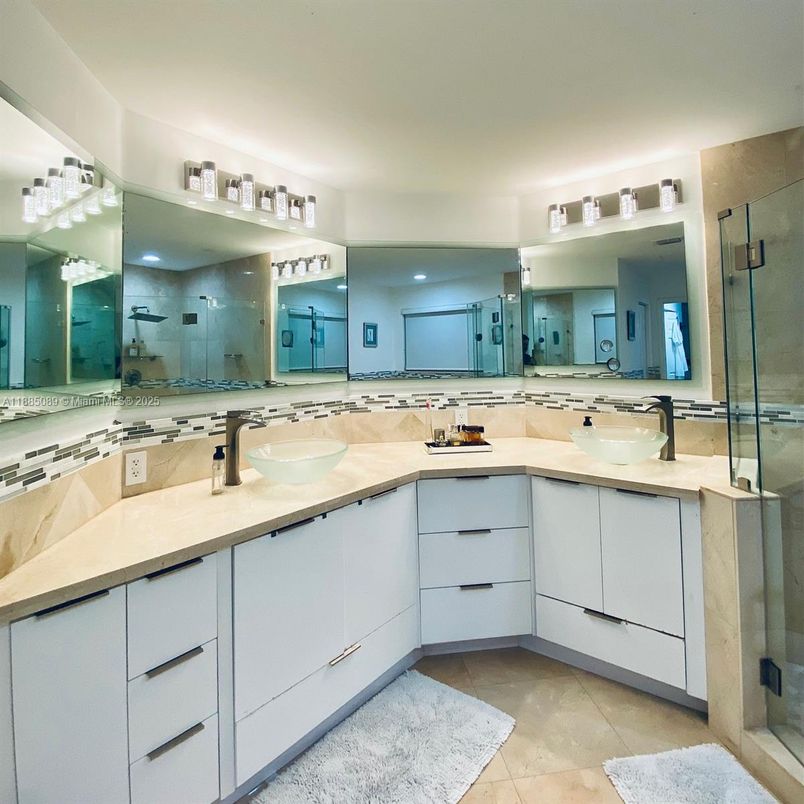 Bathroom, Dual Sink Vanities, Glass Shower, Interior