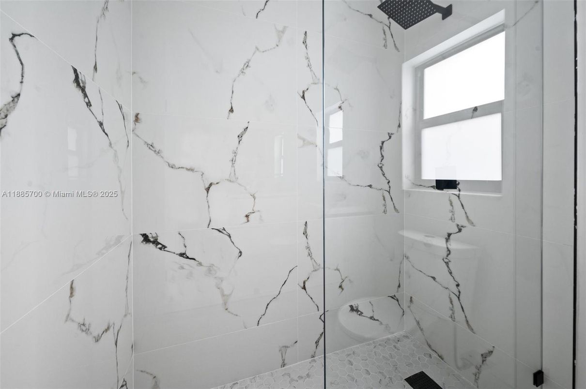 Bathroom, Glass Shower, Interior, Marble Walls