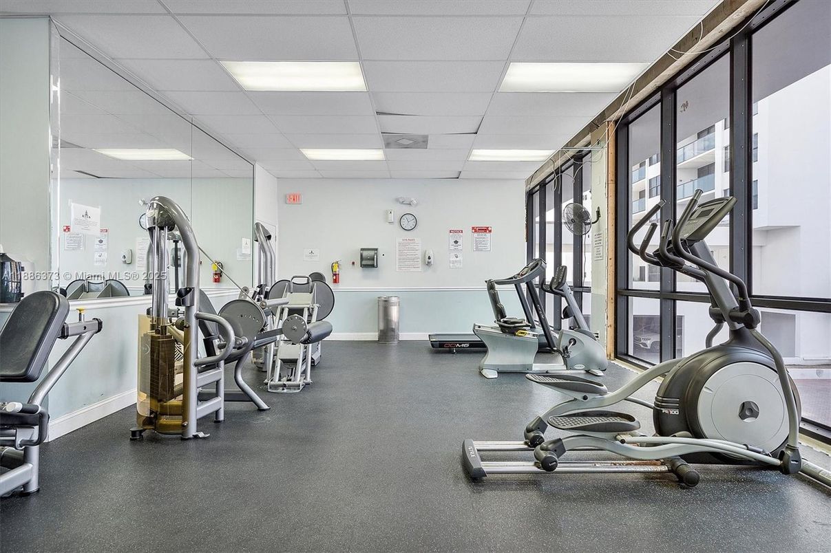 Fitness Equipment, Gym, Interior, Recessed Lighting