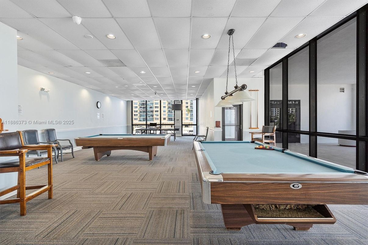 Billiard Table, Game Room, Interior, Pendant Lights, Recessed Lighting
