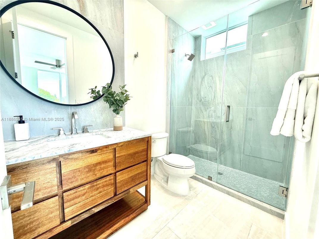 Bathroom, Glass Shower, Interior, Marble Walls