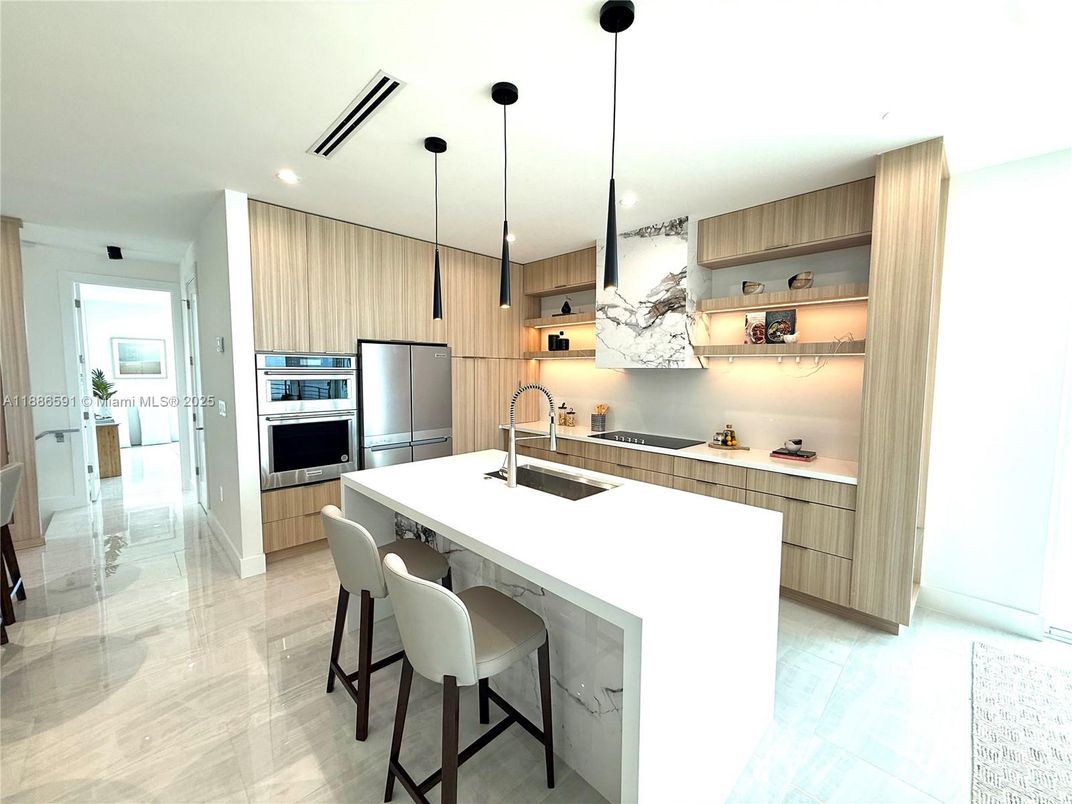 Interior, Kitchen, Pendant Lights, Recessed Lighting, Stainless Steel Appliances