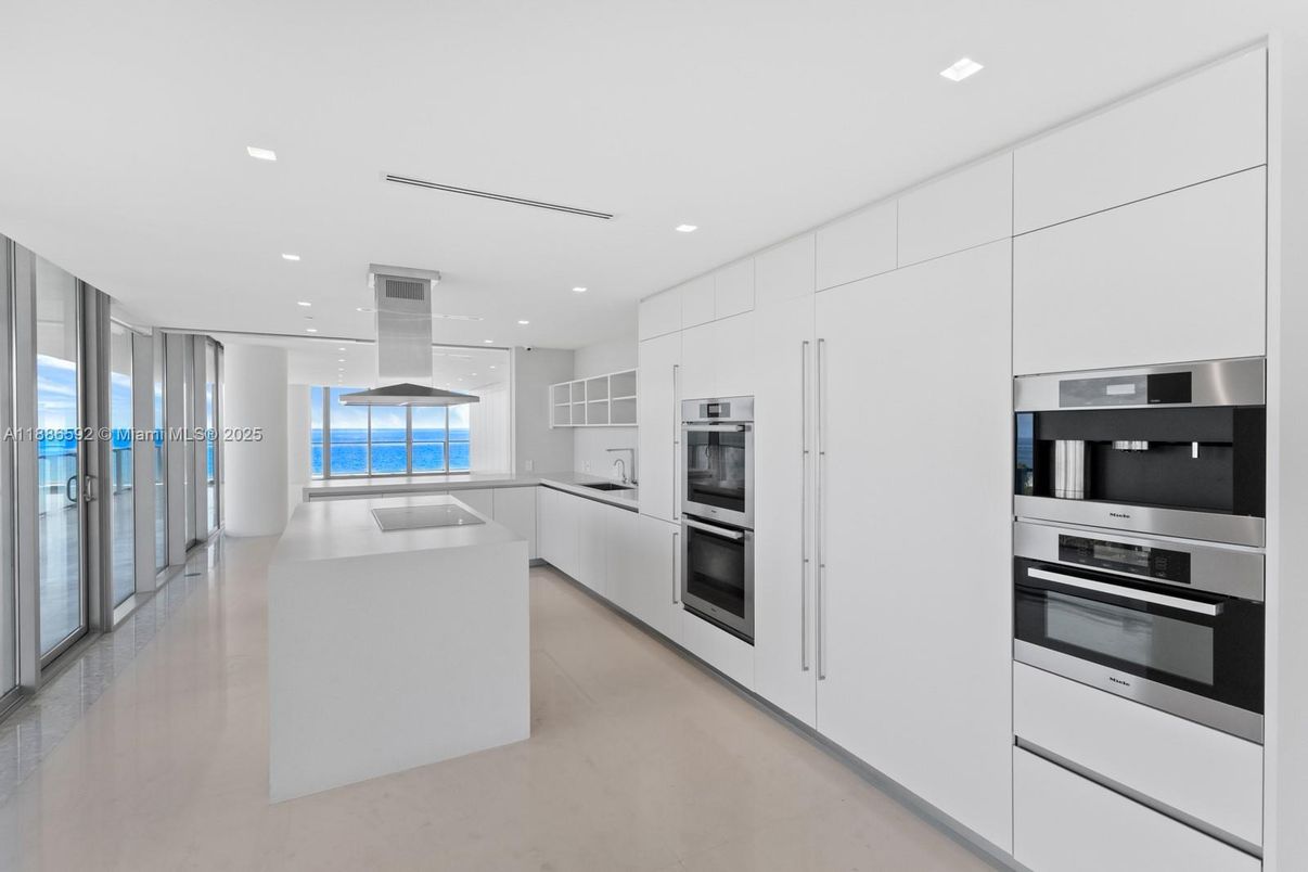 Interior, Kitchen, Recessed Lighting, Stainless Steel Appliances, Water