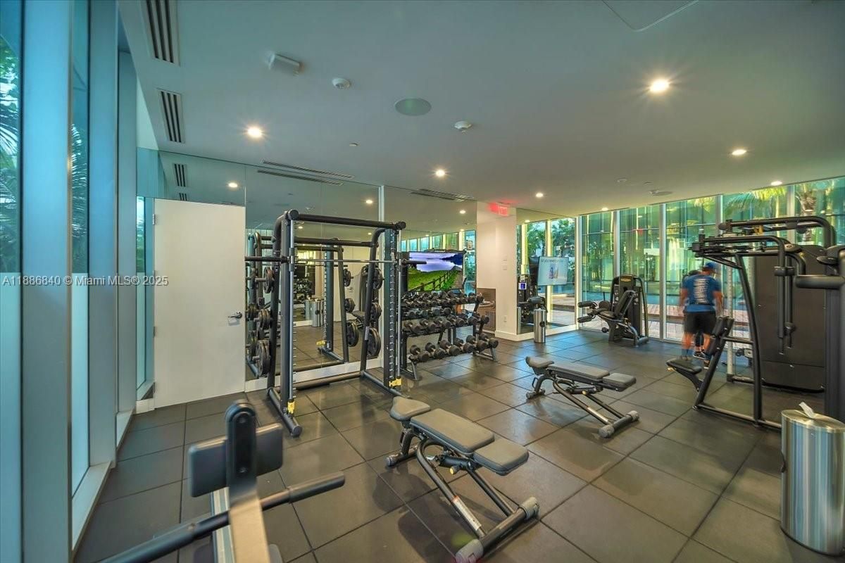 Fitness Equipment, Gym, Interior, Recessed Lighting