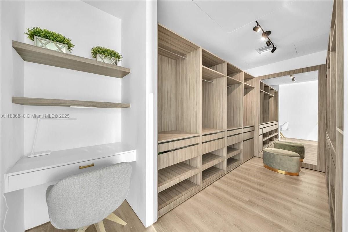 Interior, Walk-in Closets, Wood Texture Flooring