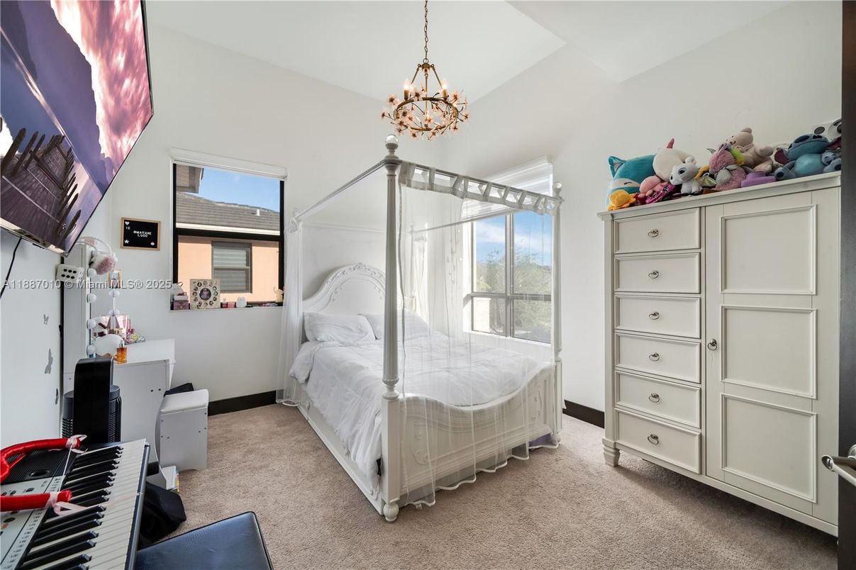 Bedroom, Chandelier, Interior