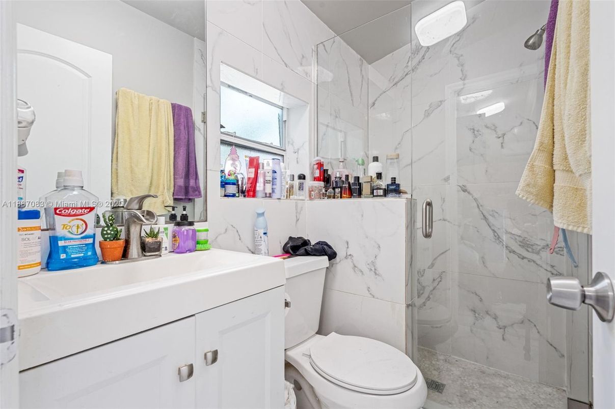 Bathroom, Glass Shower, Interior, Marble Walls