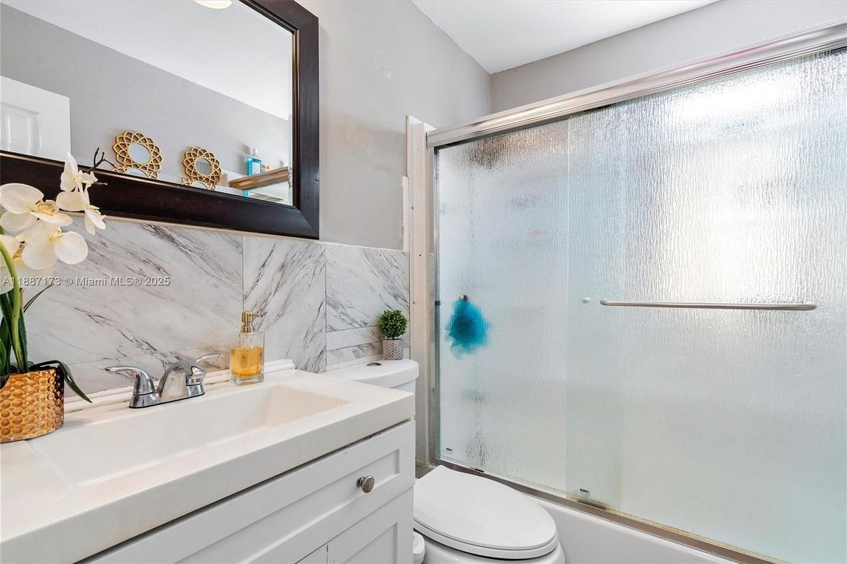 Bathroom, Glass Shower, Interior, Marble Walls