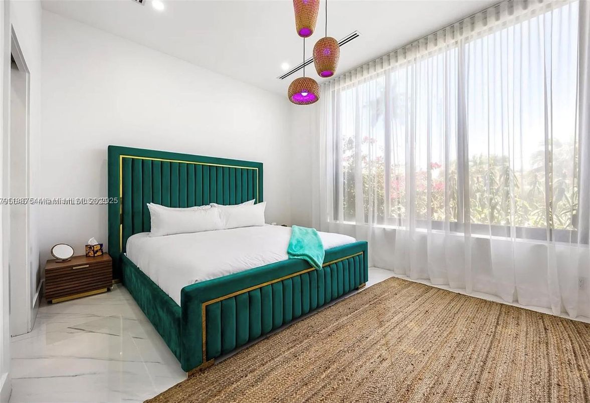 Bedroom, Interior, Marble, Recessed Lighting