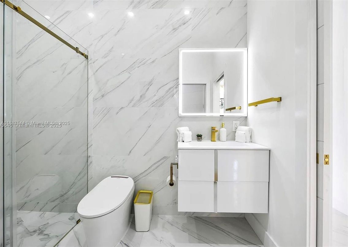 Bathroom, Glass Shower, Interior, Marble, Marble Walls