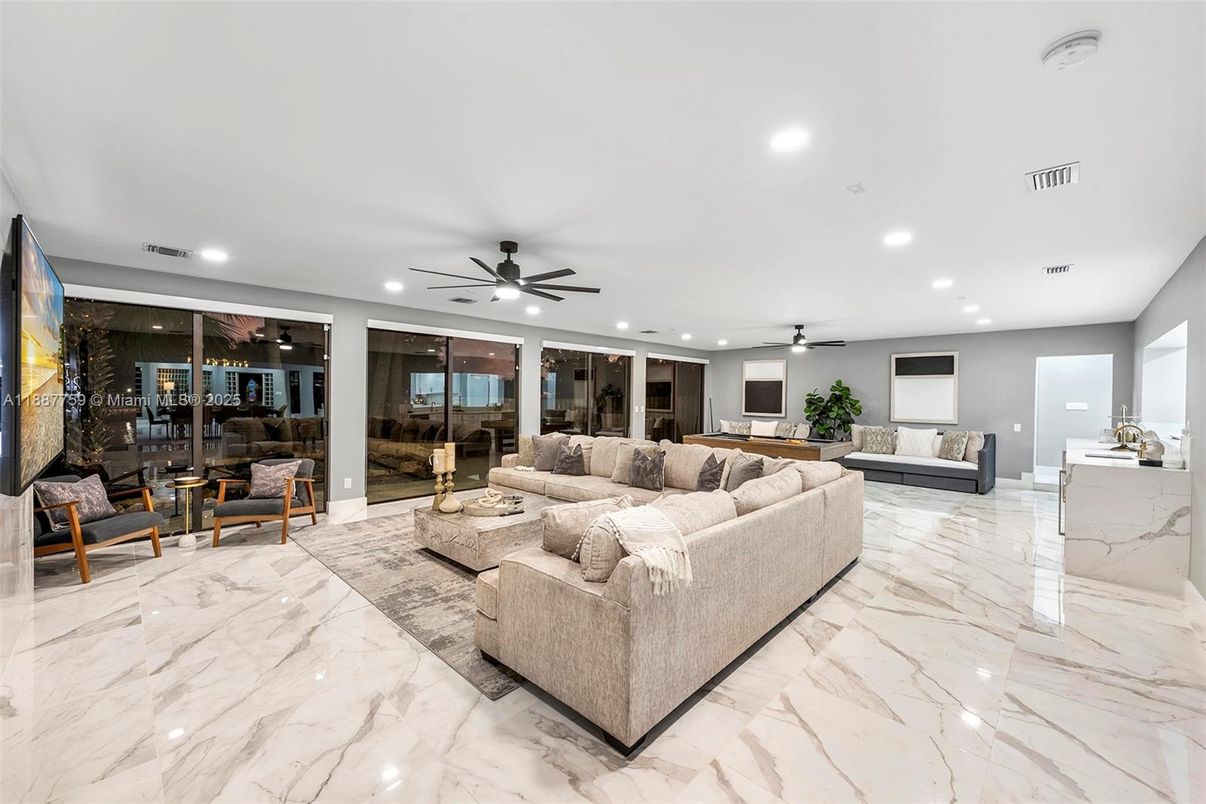 Interior, Living room, Marble, Recessed Lighting