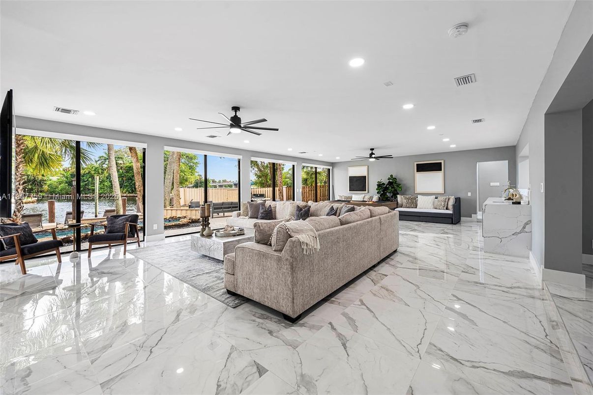 Interior, Living room, Marble, Recessed Lighting