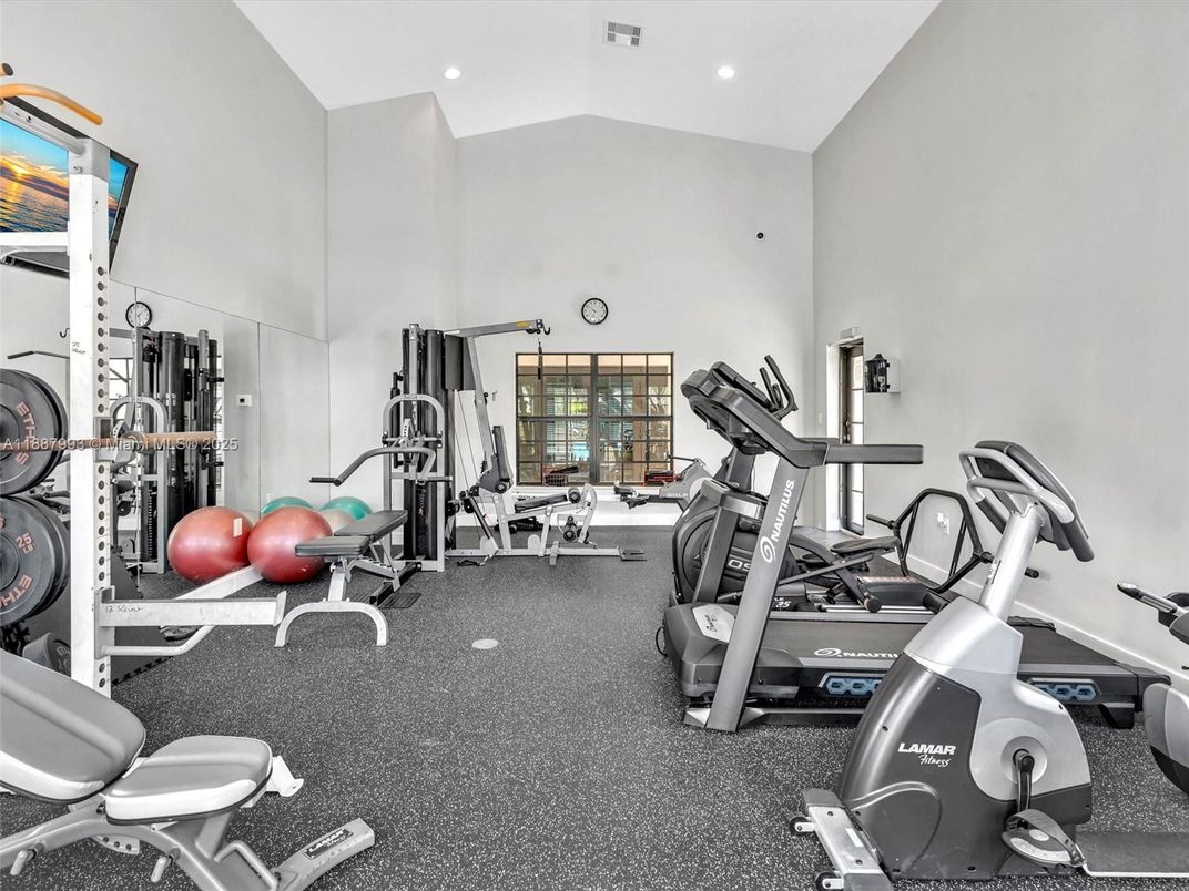 Fitness Equipment, Gym, Interior, Recessed Lighting