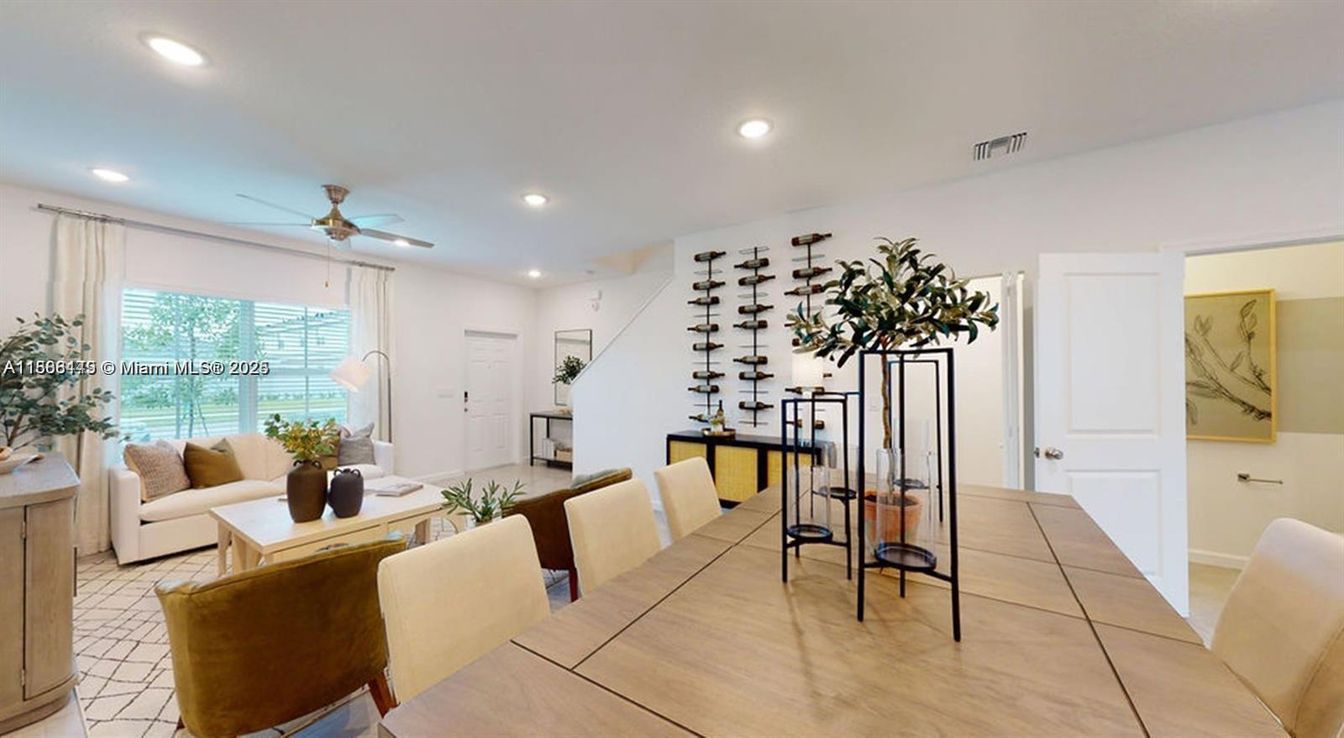 Dining room, Interior, Living room, Recessed Lighting, Wine Storage