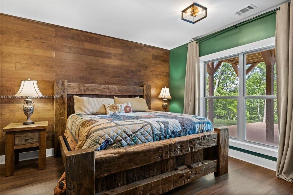 Bedroom, Interior, Wood Texture Flooring, Wooden Walls