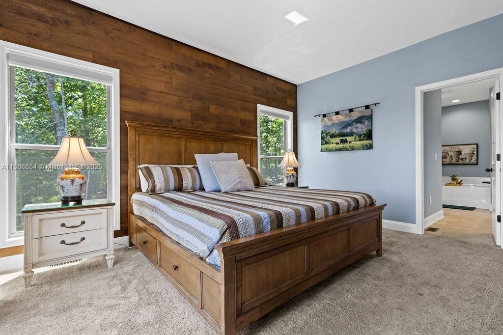 Bedroom, Interior, Recessed Lighting, Wooden Walls
