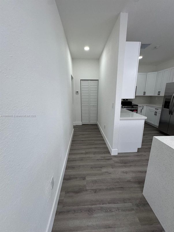 Interior, Kitchen, Recessed Lighting, Wood Texture Flooring