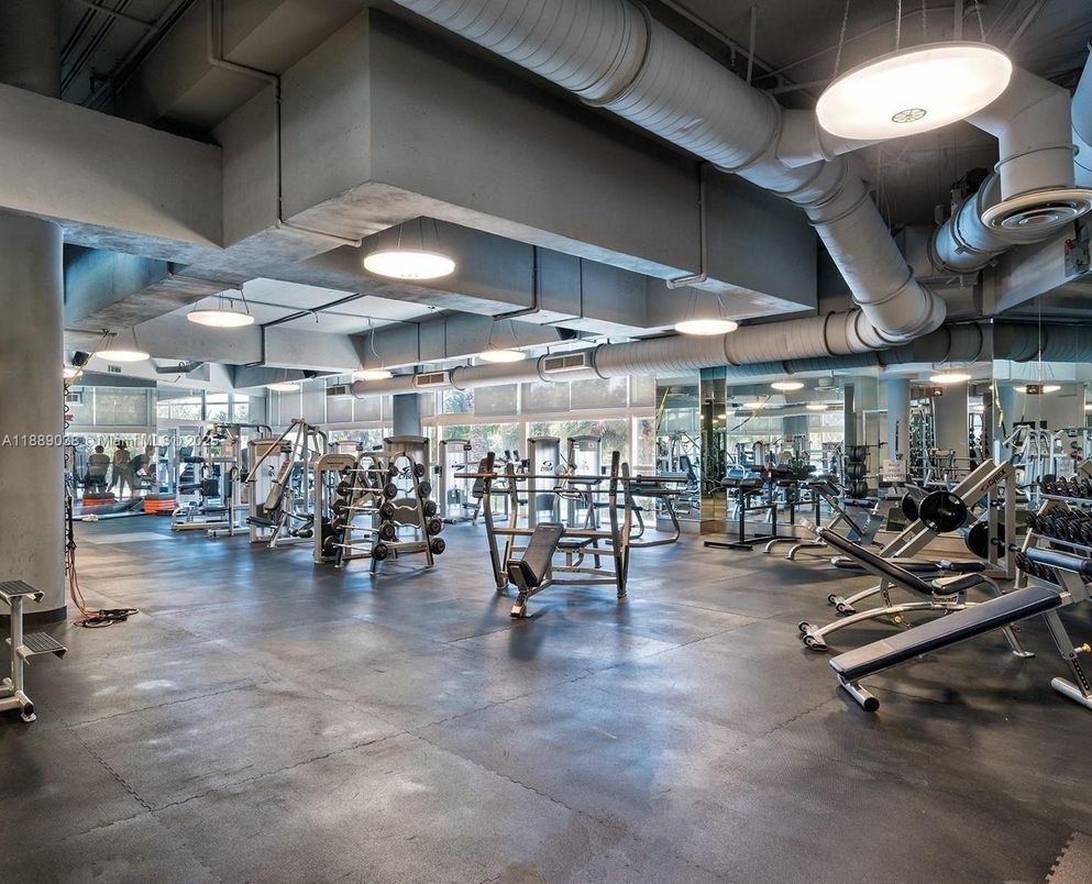 Fitness Equipment, Gym, Interior, Pendant Lights