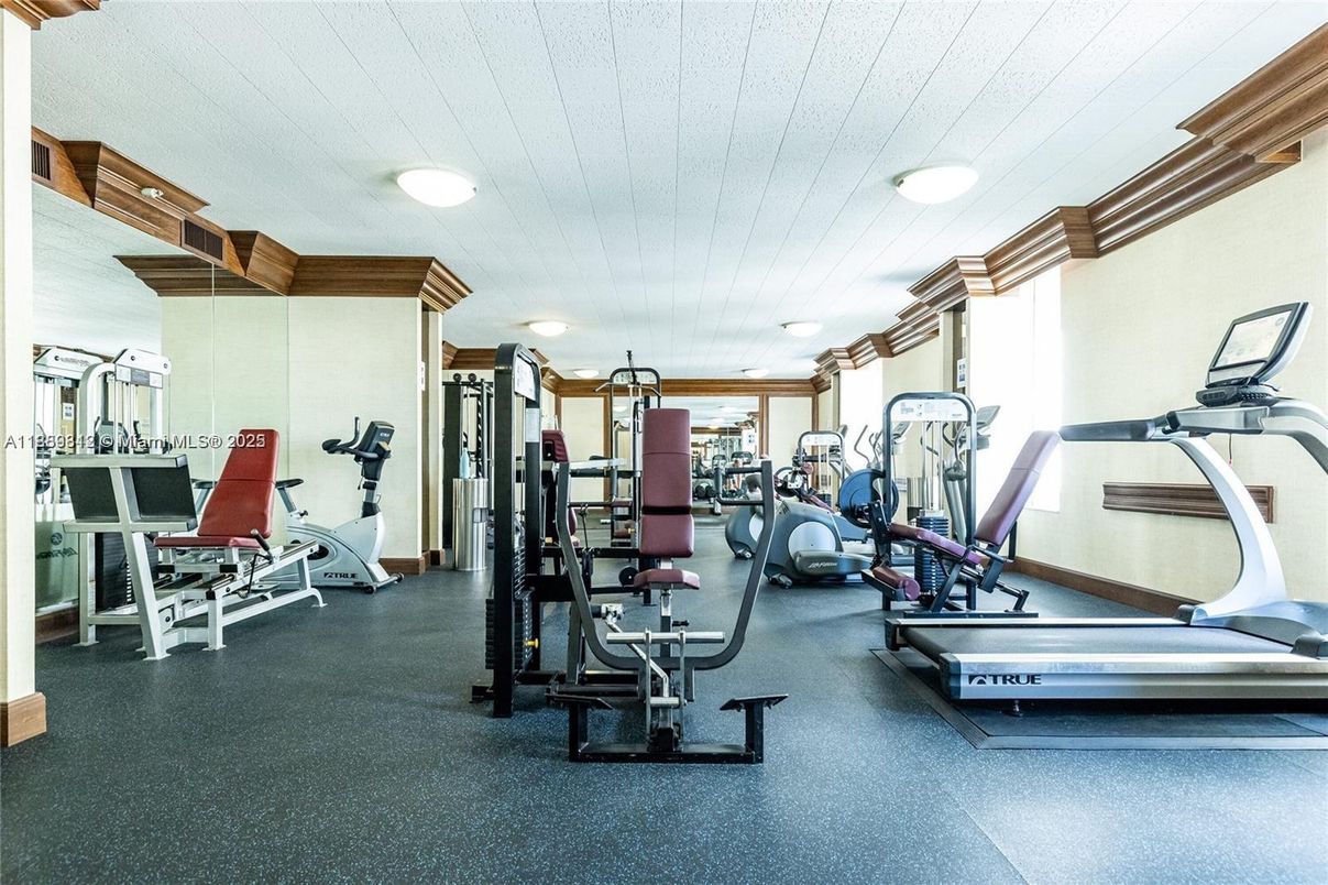 Fitness Equipment, Gym, Interior, Recessed Lighting