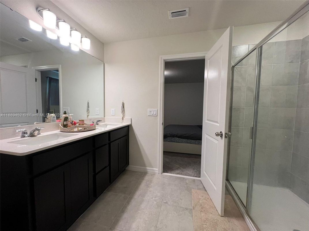 Bathroom, Dual Sink Vanities, Glass Shower, Interior