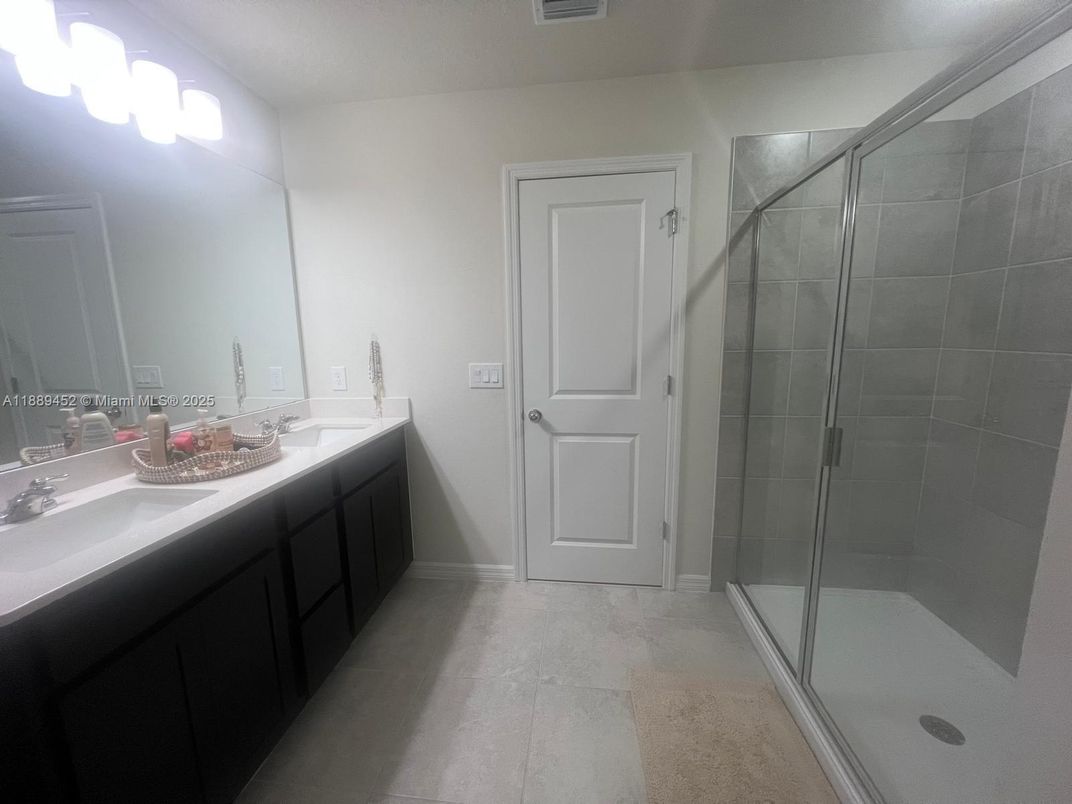Bathroom, Dual Sink Vanities, Glass Shower, Interior