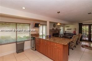 Dining room, Fireplace, Interior, Kitchen, Pendant Lights, Recessed Lighting