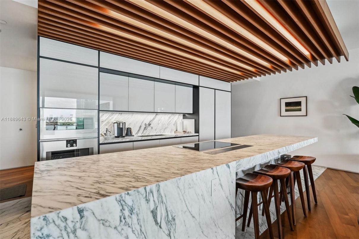 Interior, Kitchen, Stainless Steel Appliances, Wooden Beams, Wood Texture Flooring