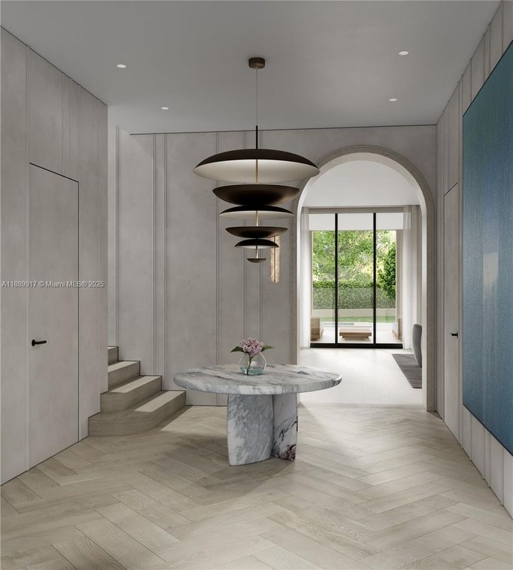 Interior, Pendant Lights, Recessed Lighting, Wood Texture Flooring