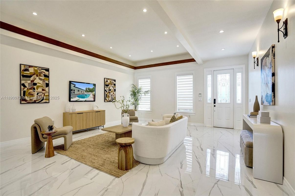 Interior, Living room, Marble, Recessed Lighting