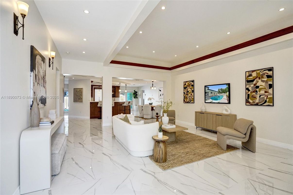 Interior, Living room, Marble, Pendant Lights, Recessed Lighting