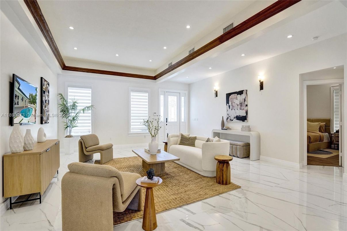 Interior, Living room, Marble, Recessed Lighting