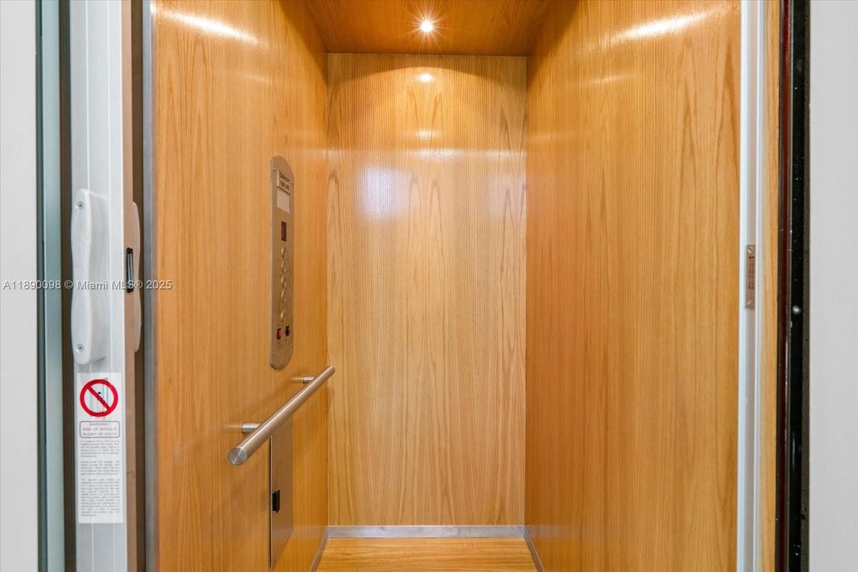 Elevator, Interior, Wooden Ceilings, Wood Texture Flooring, Wooden Walls