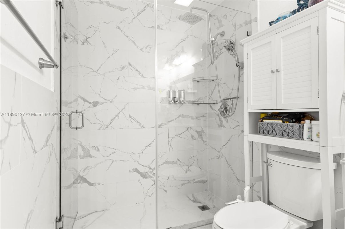 Bathroom, Glass Shower, Interior, Marble Walls