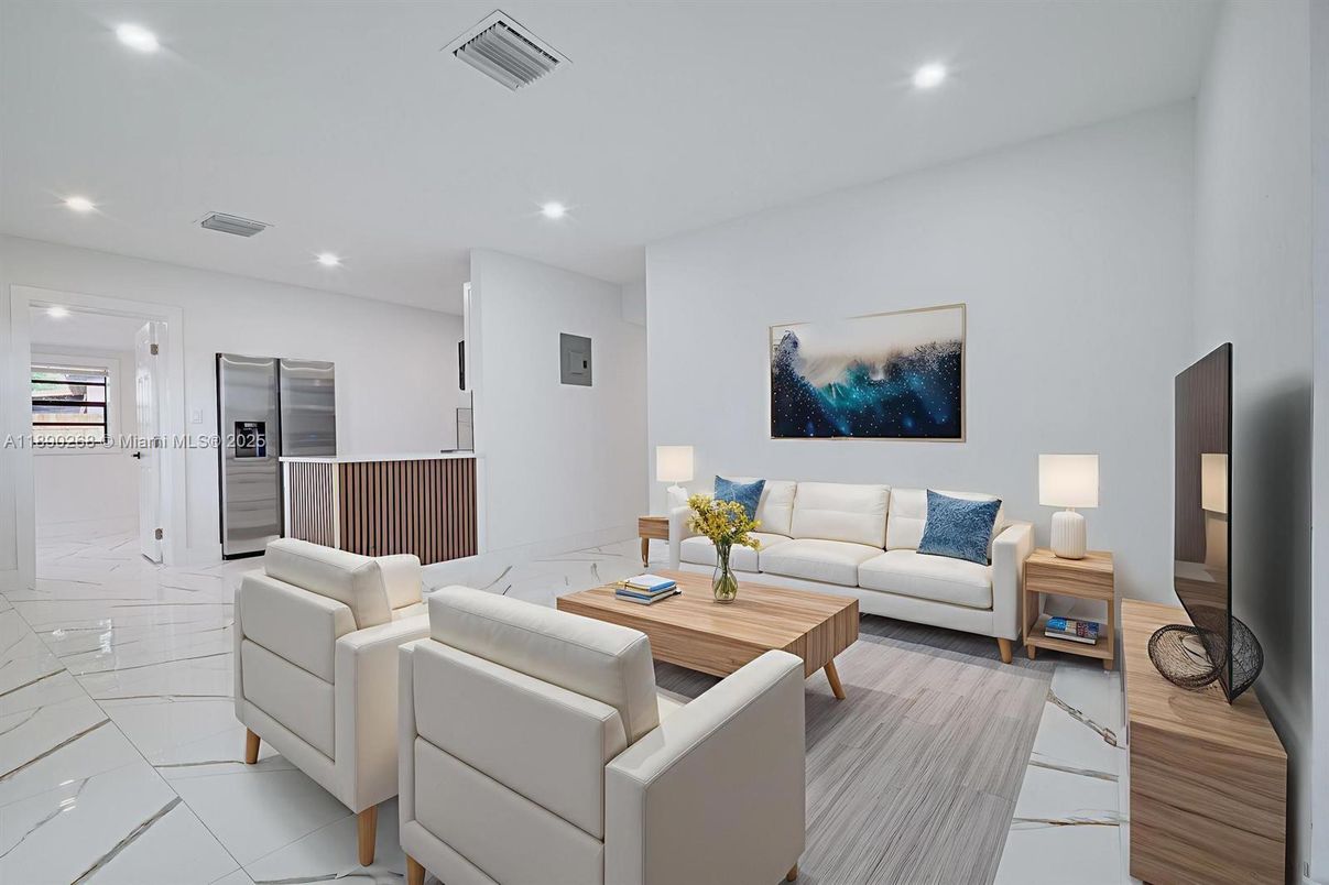 Interior, Living room, Recessed Lighting, Stainless Steel Appliances