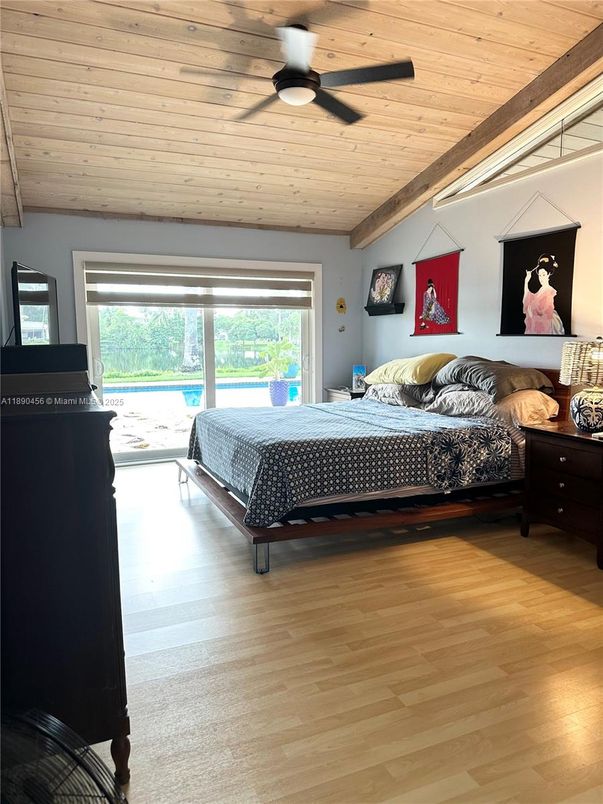 Bedroom, Interior, Wooden Beams, Wooden Ceilings, Wood Texture Flooring