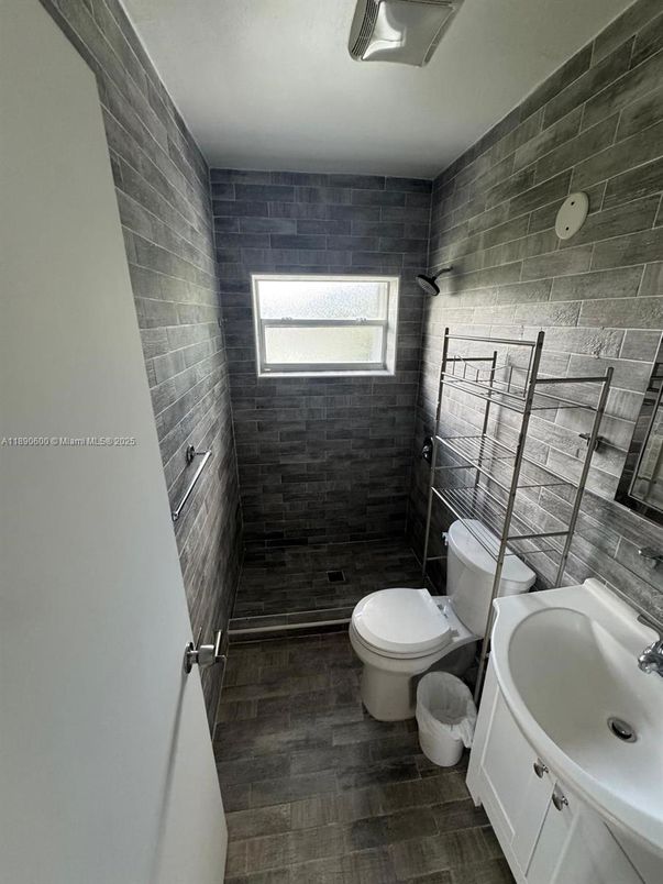 Bathroom, Interior, Wood Texture Flooring, Wooden Walls