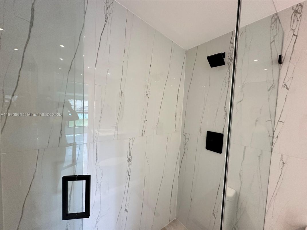 Bathroom, Glass Shower, Interior, Marble Walls