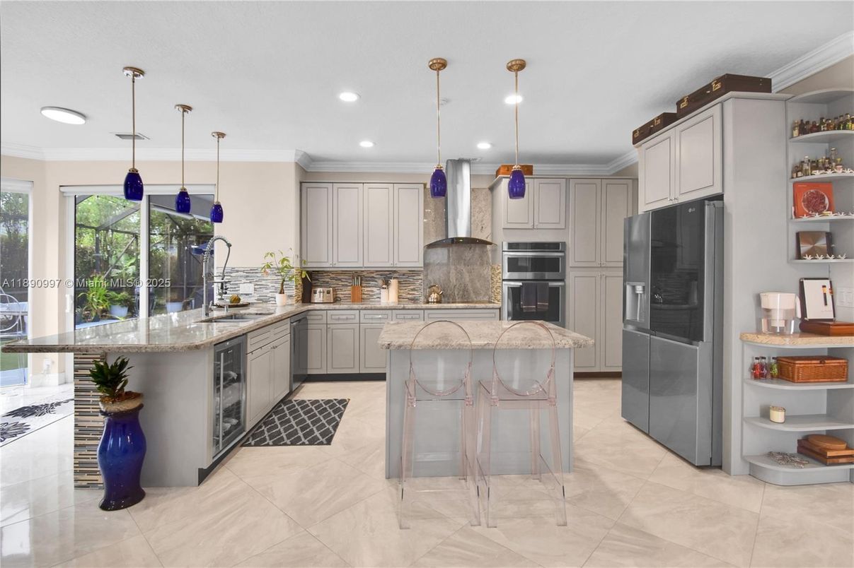 Interior, Kitchen, Pendant Lights, Recessed Lighting, Stainless Steel Appliances