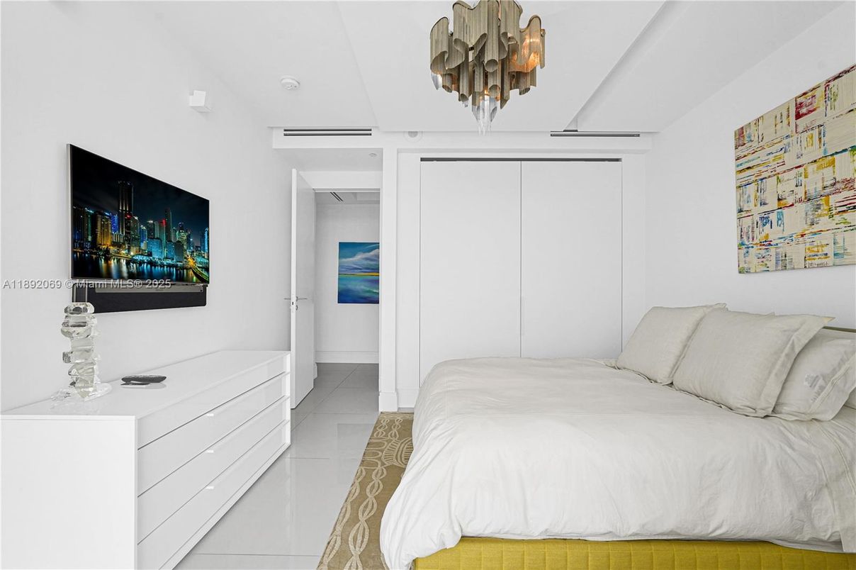 Bedroom, Chandelier, Interior