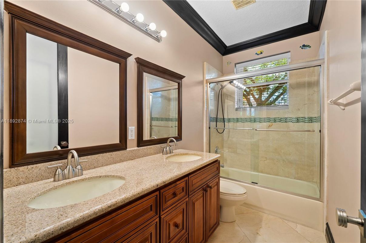 Bathroom, Dual Sink Vanities, Glass Shower, Interior