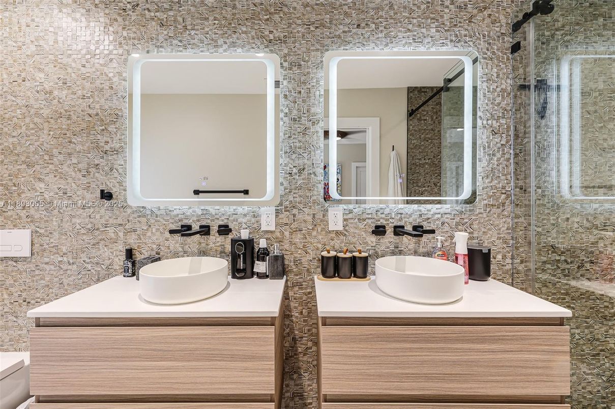 Bathroom, Dual Sink Vanities, Glass Shower, Interior