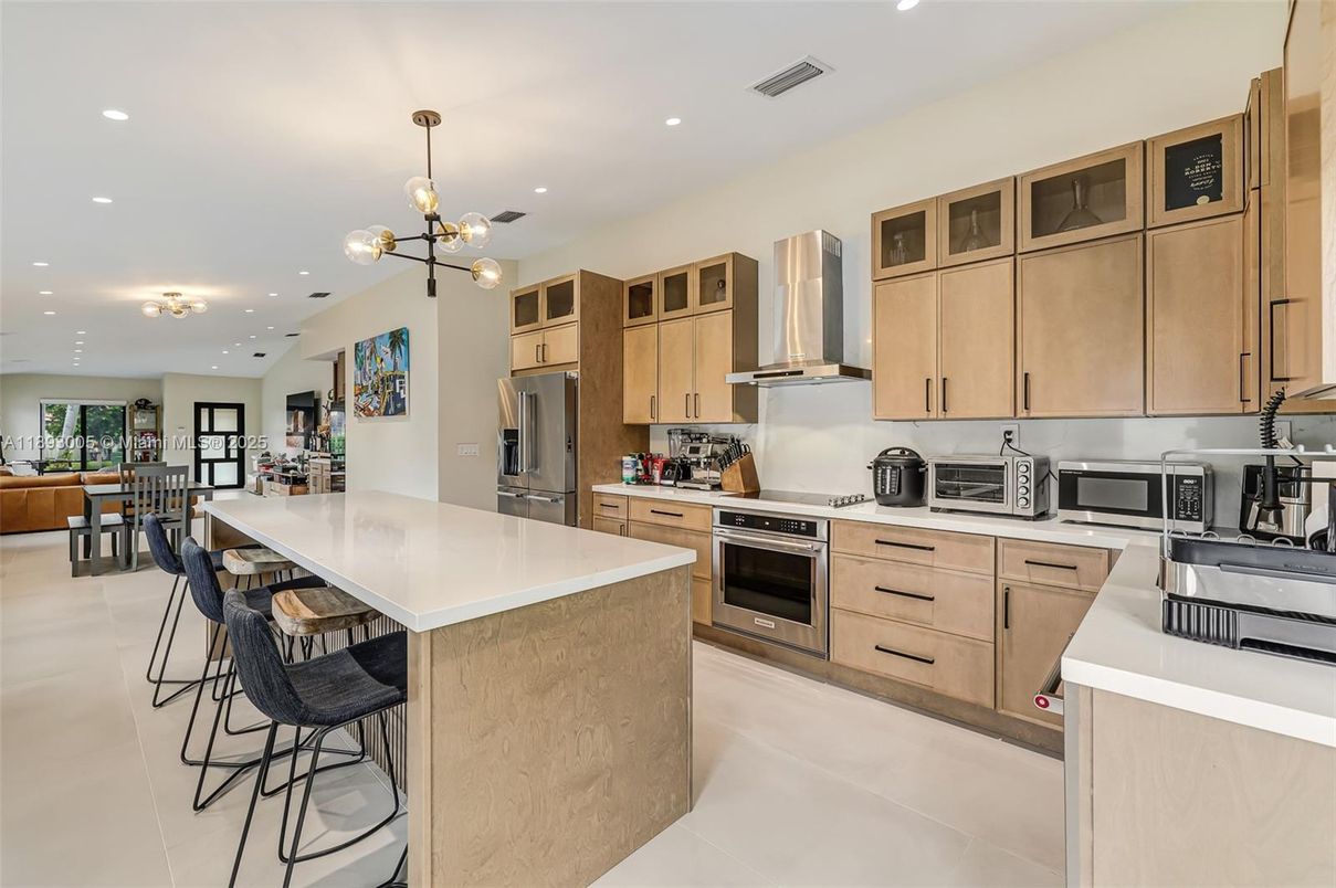 Interior, Kitchen, Pendant Lights, Recessed Lighting, Stainless Steel Appliances