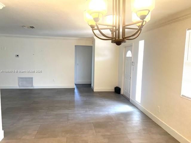 Chandelier, Empty room, Interior