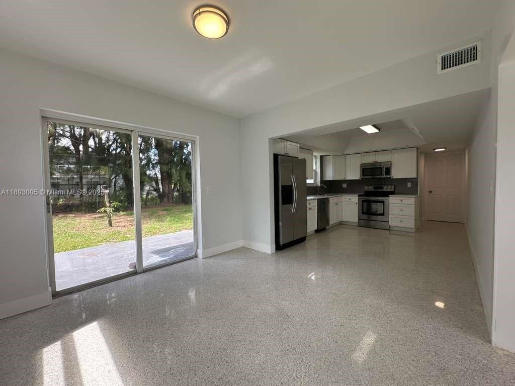 Empty room, Interior, Kitchen, Stainless Steel Appliances